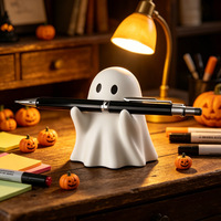 Adorno de Vinilo Creativo, Lindo y Peculiar con Forma de Fantasma de Halloween con Dedo Medio, Decoración de Escritorio, Portalápices, Regalo