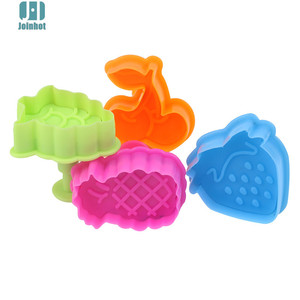 Fruit Spring Mold 4Pcs Cookie Cutter Set For Cake Making Cartoon Shape 3D Fondant Pressing Mold 4.5cm 5cm Size - Product Image 4