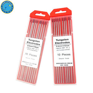 WT20อิเล็กโทรดทังสเตน TIG 2% <span class=keywords><strong>3</strong></span>/32ที่มีขนาด175มม./150มม. 1000A สีแดง10แพ็ค - Product Image 4