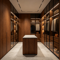 Meubles de chambre à coucher modulaires sur mesure de luxe haut de gamme, modernes, avec porte en verre, durables, écologiques, garantie de 2 ans