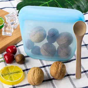 Üst satıcı platin sınıf yeniden kullanılabilir taze sızdırmazlık vakum kullanımlık gıda çantası silikon gıda saklama çantası
