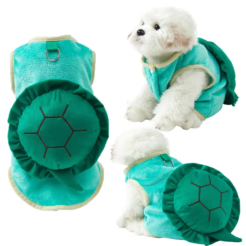 Funny Halloween Costume Pet Clothes Cute Turtle Suit Flannel Dog Clothing Manufacturers