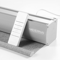 Cortina Enrollable Motorizada Recargable Compatible con Alexa y Google Home, de Opacidad Total (Blackout) con Tela Gruesa Impermeable y Diseño Romano Vertical