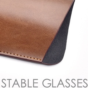 OEM ODM compatible portátil PU suave piel sintética gafas manga delgada viaje gafas de sol bolsa funda deslizante para gafas de protección - Product Image 4