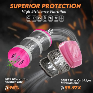 Full <b>Face</b> High Safety Gas Mask Industrial Multiple 6800 Full <b>Face</b> Respirator Reusable Silicone Respirator with Double Filters - Product Image 3