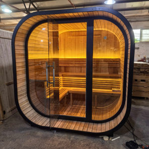 ساونا تقليدية خارجية مقاومة للماء مع زجاج بانورامي فاخر 4 أشخاص - Product Image 1