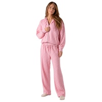 Ensemble coupe-vent en nylon 2 pièces pour femme KY, coupe-vent à carreaux, sweat à capuche zippé et pantalon droit