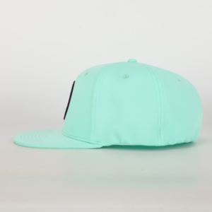 High Quality 6 Panel Custom Golf Fitted Hat Flat Brim Rubber <b>Patch</b> Waterproof Polyester Stylish Performance Outdoor Beach - Product Image 4