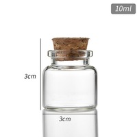Mini flacon en verre décoratif cadeau transparent 10ml 30ml 50ml 60ml petite mini bouteille en verre souhaitant dérive avec couvercle en liège