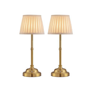 Wohnraumdekoration Stilvolle Moderne Design-Tischlampe mit Einfacher DC-Touchsteuerung, LED, Stoffschirm und Metallgehäuse - Product Image 1