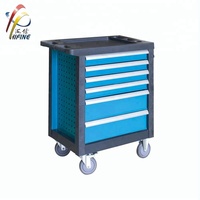 Chariot à outils robuste à 6 tiroirs avec roues verrouillables, armoire en fer avec finition thermolaquée et panneau perforé pour garage OEM
