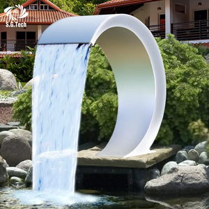 Fuente de cascada decorativa de acero inoxidable 304 para exteriores 2026, elemento decorativo de pared para jardín y piscina, adornos WATER CROWN - Product Image 1