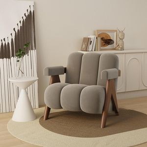 Divano di Alta Qualità dal Design Nordico Moderno per Soggiorno con Braccioli in Legno Massello, Morbido <span class=keywords><strong>e</strong></span> Delicato sulla Pelle, per Appartamenti <span class=keywords><strong>e</strong></span> Ville - Product Image 3
