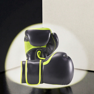 Guantes de Boxeo de PU Negros y Verde Lima para Entrenamiento, Diseño Duradero, Uso en Todas las Estaciones - Product Image 3