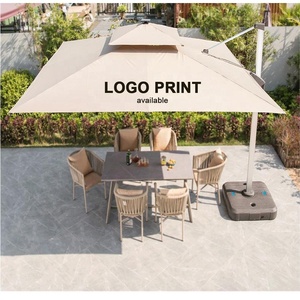 Parasol cantilever de 3,6 m à énergie solaire avec base et éclairage LED pour patio, jardin et mobilier d'extérieur - Product Image 2