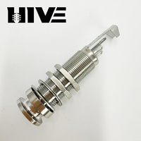 HIVE Prise jack de sortie endpin pour guitare, 1/4 pouce, double rail, avec embout fileté long cylindrique, pour mixeur stéréo