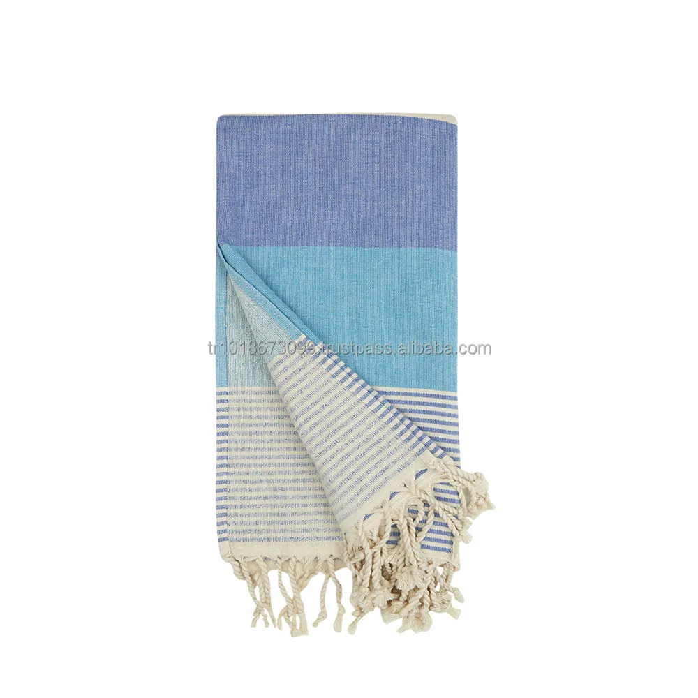 테리 뒷받침 터키 수건 Peshtemal Fouta 도매 해충 소프트 OEM 사용자 정의 100 면 두꺼운 줄무늬 목욕 해변 하바나