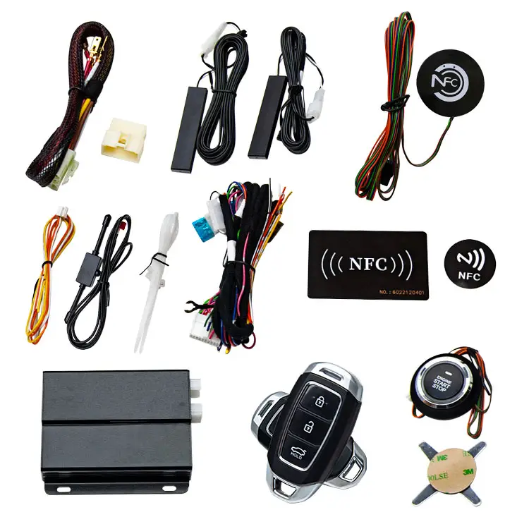 Kit remoto de partida com alarme de carro NFC, botão de pressão para motor, interruptor de ignição com trava segura NFC OVI