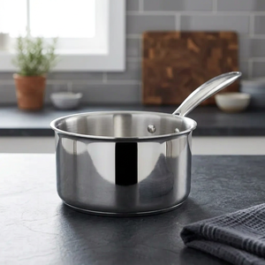 Top Selling Factory Direct Stainless Steel <b>Saucepan</b> 18cm Triply Design 304 Grade Glass Lid Premium Cookware for Home - Product Image 1