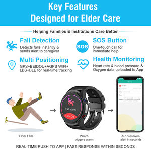 L08P Montre intelligente pour personnes âgées avec bouton SOS étanche pour la détection des chutes et le suivi du sport Fonction de réponse aux appels - Product Image 2