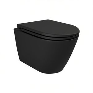 WC suspendu sans rebord noir mat 58 cm de longueur 36,5 cm de largeur 38 cm de hauteur - Product Image 3
