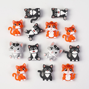 Nouvelles perles en silicone 3D motif chat de dessin animé, mignonnes, pour colliers, bijoux DIY, pendentifs, accessoires de perles, perles en vrac, vente en gros - Product Image 3