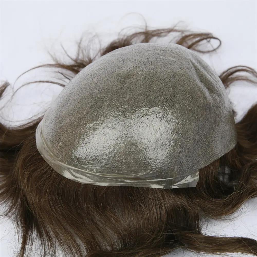 LUFA44 0406 ince cilt İnsan saçı peruk peruk erkekler için ve erkek saç peruk