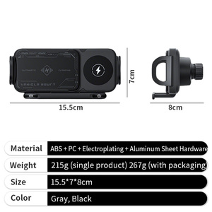 Support magnétique pour téléphone pour grille d'aération de voiture avec chargeur sans fil compatible avec les écrans pliables et plats - Product Image 3