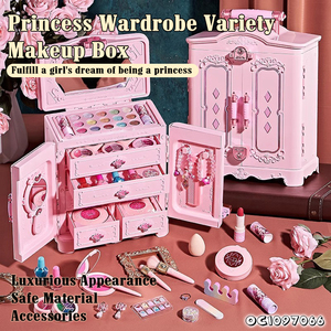 Colorazioni Make <span class=keywords><strong>up</strong></span> Kit giocattolo vero Set trucco lavabile bambino principessa vestire finti gioco di ruolo di bellezza compleanno ragazze gioco regalo - Product Image 2