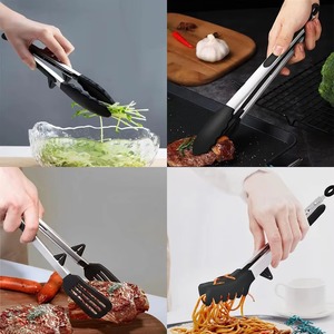 Kitchen <b>Tongs</b> Silicone Food <b>Tongs</b> Non Stick Cooking <b>Serving</b> <b>Tongs</b> For BBQ Salad Steak Pasta Spaghetti Noodles - Product Image 5
