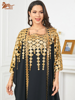 Kaftan marocain à sequins et diamants, Abaya africaine, Robe de soirée musulmane, Caftan, Robe de soirée, Boubou, Robe Djellaba