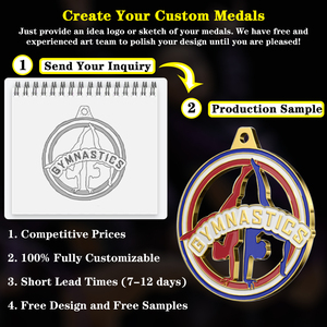 Manufacturer Custom Design Logo Cars Dance Bodybuilding School Graduation Awards Gymnastics <strong>Metal</strong> Custom Sports <strong>Medal</strong> - Product Image 2