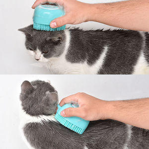 Silicone Cat Massage <b>Brush</b> Blue TPR <b>Bath</b> Tool For Pet Cleaning - Product Image 1