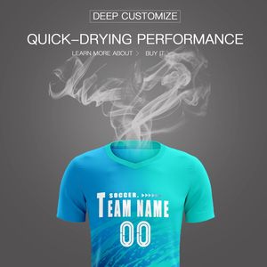 Camiseta de Fútbol Personalizada con Nombre y Número, Sublimada, Impresión 3D, Cuello en V, Uniforme Transpirable Unisex para Adultos - Product Image 4