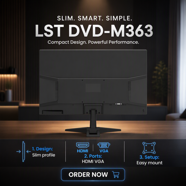 Refurbished MNT20 19.5" PC Monitor 75HZ 1600x900 VGA Port Narrow Border VESA Mount Office Computer Screen