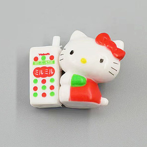Cartoon schattige luipaardprint strik Kt kat Kawaii uniform melk kitten hars bedels DIY knutselwerk telefoonhoes decoraties accessoires - Product Image 3