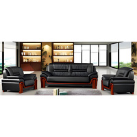 Canapé contemporain de luxe pour la réception de bureau en attente Lobby en cuir pour visiteurs Canapés de la salle de sortie Art Minimaliste Business Rec