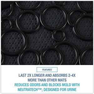 Tapis de toilette absorbant en caoutchouc Boardwalk Comfortable 2.0, 22 x 22, noir, imperméable et super absorbant pour usage domestique, 6 par carton - Product Image 6
