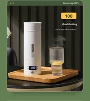Bouilloire de voyage cylindrique portable en acier inoxydable 316, isolée, à température constante, pour eau chaude, idéale pour les voyages d'affaires