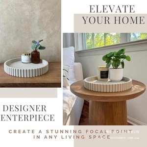 Round Cosmetic <b>Storage</b> <b>Tray</b> MDF Minimalist Design For Bathroom Vanity Decorative <b>Tray</b> - Product Image 4