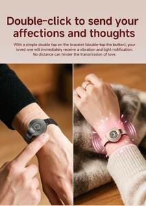 สร้อยข้อมือคู่รักแบบสัมผัสระยะไกล DS12 พร้อมระบบสั่นและไฟแสดงสถานะ  สำหรับเชื่อมต่อแอป Android กันน้ำ เหมาะเป็นของขวัญ - Product Image 4
