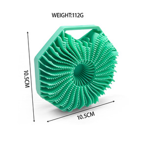 Cepillo de silicona antimicrobiano para ducha, con mangos antideslizantes, para lavado corporal, exfoliación, masaje y limpieza profunda de la piel. - Product Image 5