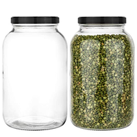 Conserves alimentaires, épices, fermentation, mise en conserve, bocal en verre à large ouverture de 10, 20 gallons, bocal en verre de 1 gallon avec couvercle