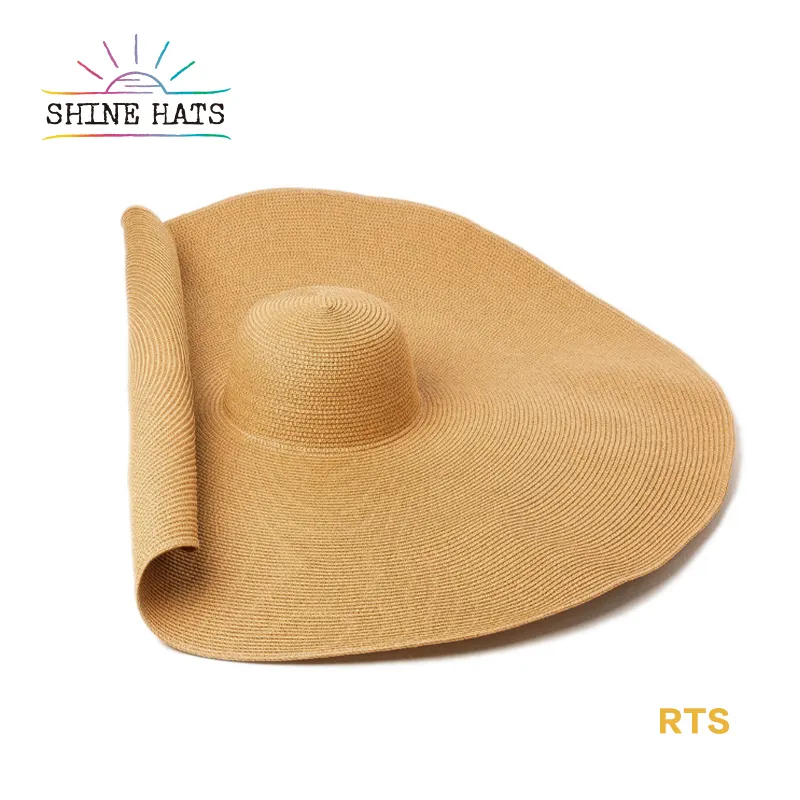 Sombrero de sol con visera ancha para mujer, sombrero de sol personalizado con visera ancha flexible de gran tamaño, sombrero de paja para playa, 2022 ODM