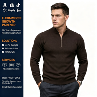 Pull en maille polaire tricoté à col montant zippé pour homme, motif géométrique, broderie personnalisée, demi-zip, entièrement zippé