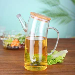 โรงงานขายส่งขวดน้ำมัน/น้ำส้มสายชูแก้วปลอดสารตะกั่ว พร้อมฝาไม้และหูจับ สไตล์โมเดิร์นหรูหรา รับทำโลโก้ตามสั่ง - Product Image 5