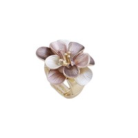Luxe Femmes Coloré Fleur Anneaux Bijoux Femmes Mode Vintage Réglable Émail Anneaux