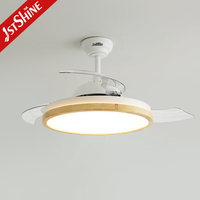 Ventilador Eléctrico 1stshine, Ventiladores de Moda con Motor de CC, Control Remoto LED, Ventilador de Techo Invisible Moderno con Luz