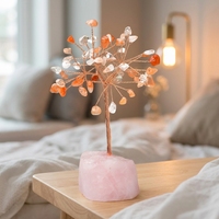Arbre à argent en cristal de haute qualité, artisanat unique, enveloppé de fil, en vente