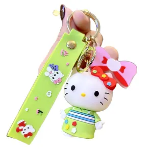 2024 High Quality Sanrio Hello Kitty Keychain Women Girl Bag Car Key chain Hello Kitty items Accessories kawaii below 1 dollar